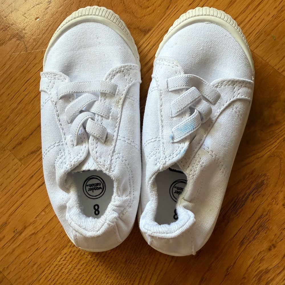 White Kids Canvas Sneakers - Unbranded
